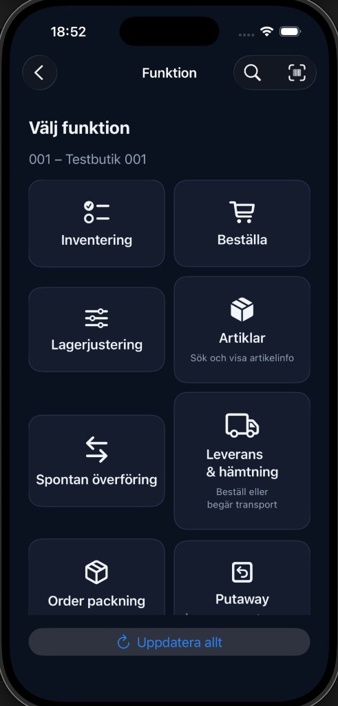 Conven Store, välj funktion